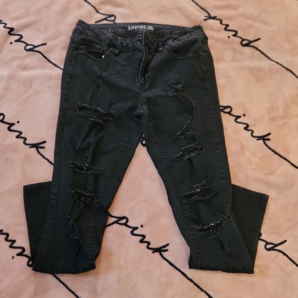 Empyre Black Distressed Women's Jeans